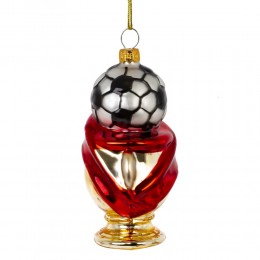Игрушка елочная Футбольный кубок стекло 10,5 см
