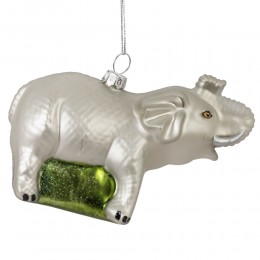 Игрушка елочная Слон стекло 12 см