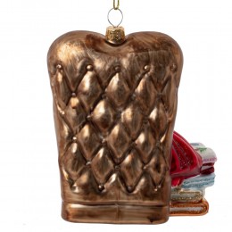 Игрушка елочная Медведь в кресле 12,5 см