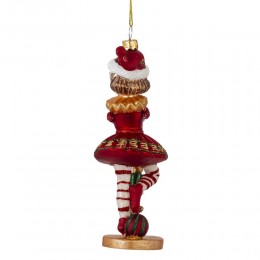 Игрушка елочная Эльф с зонтиком стекло 14,5 см