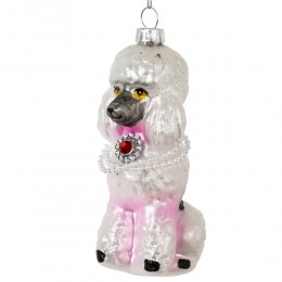 Игрушка елочная Собачка стекло 12,5 см