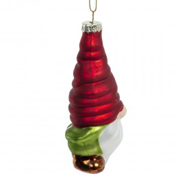 Игрушка елочная Гном стекло 12,5 см