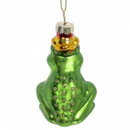 Игрушка елочная Лягушка стекло 8,5 см