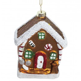 Игрушка елочная Домик стекло 10,5 см