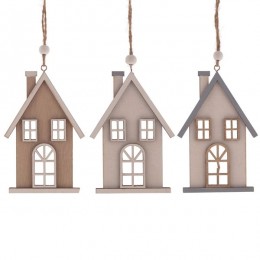 Игрушка елочная Дом дерево 13,5 см