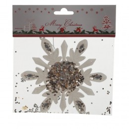 Игрушка елочная Снежинка пластик 14 см 2 