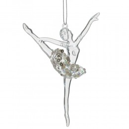Игрушка елочная Балерина пластик 14 см