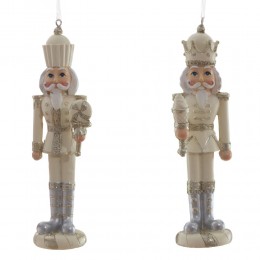 Игрушка елочная Солдатик пластик 16 см бежевый